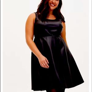 Faux leather fit z& flare dresses Sz 18 nwt